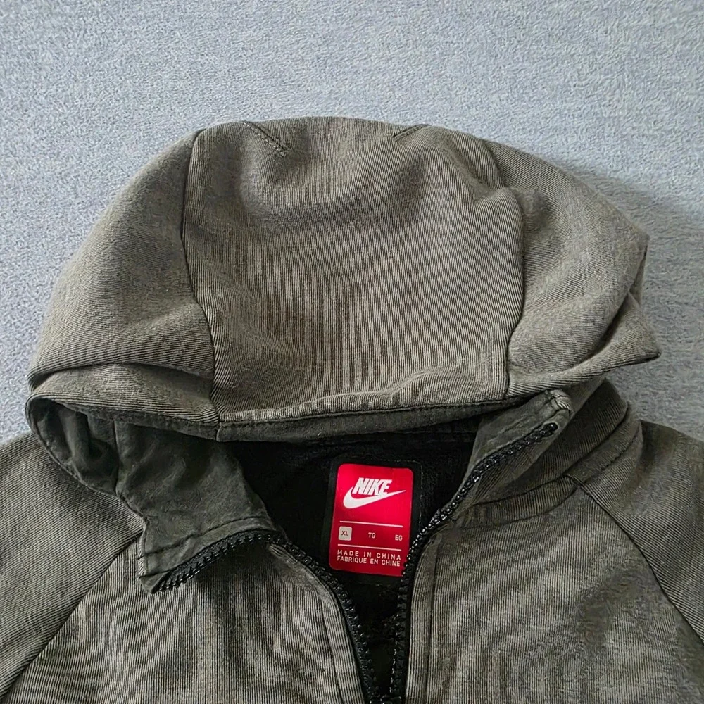 Nike Kids Tech Fleece Full Zip Hoodie Olive Green 856191-004 Size XL